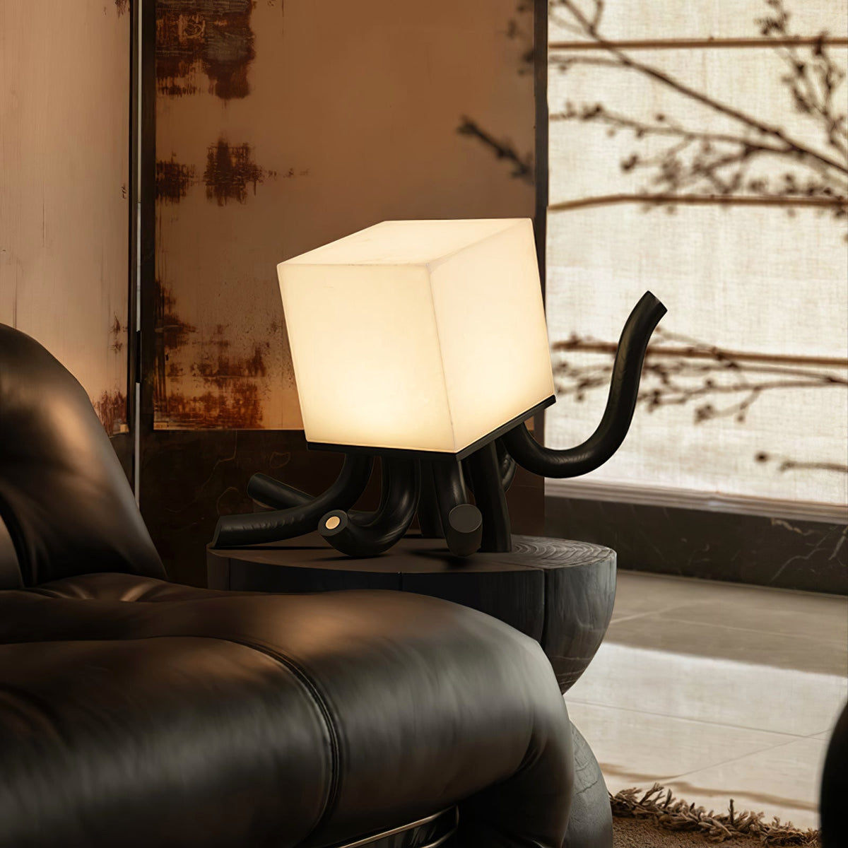 Tentax Modern Wood Alabaster Table Lamp