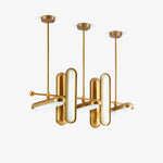Lyvinaris Geometric Brass Linear Pendant Light - Lamp Outdoor