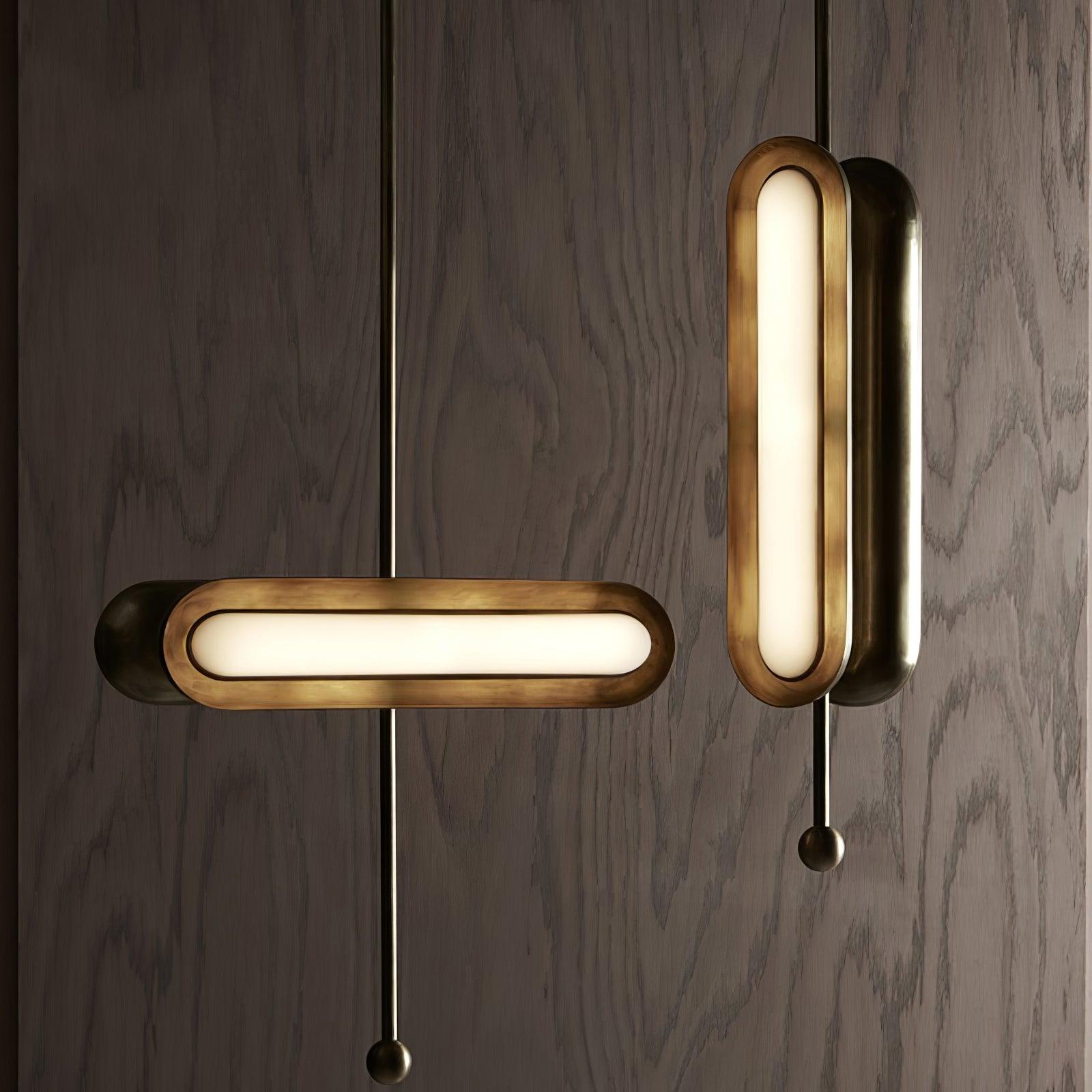 Lyvinaris Geometric Brass Linear Pendant Light - Lamp Outdoor
