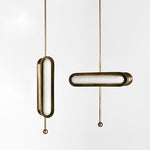 Lyvinaris Geometric Brass Linear Pendant Light - Lamp Outdoor