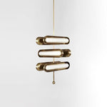 Lyvinaris Geometric Brass Linear Pendant Light - Lamp Outdoor