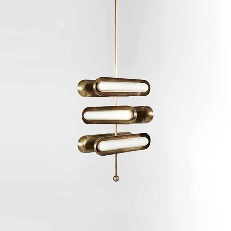 Lyvinaris Geometric Brass Linear Pendant Light - Lamp Outdoor