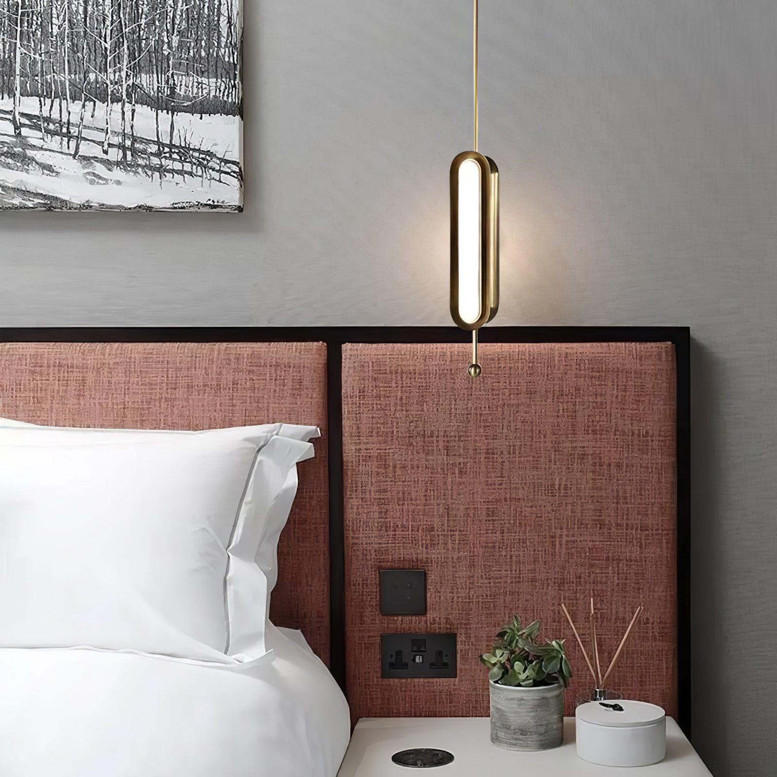 Lyvinaris Geometric Brass Linear Pendant Light - Lamp Outdoor