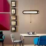 Lyvinaris Geometric Brass Linear Pendant Light - Lamp Outdoor