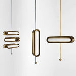 Lyvinaris Geometric Brass Linear Pendant Light - Lamp Outdoor