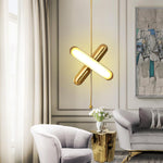 Lyvinaris Geometric Brass Linear Pendant Light - Lamp Outdoor