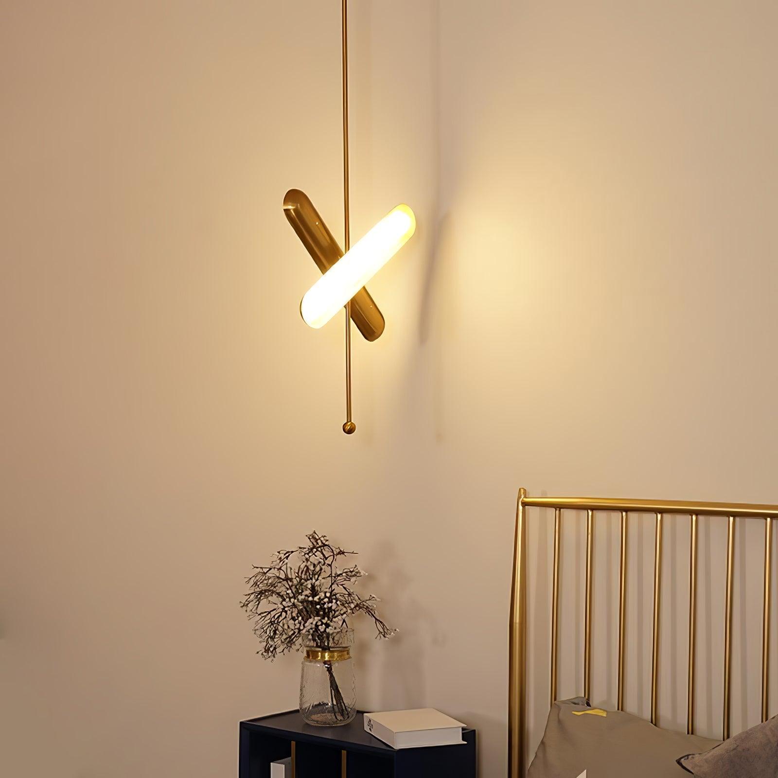 Lyvinaris Geometric Brass Linear Pendant Light - Lamp Outdoor