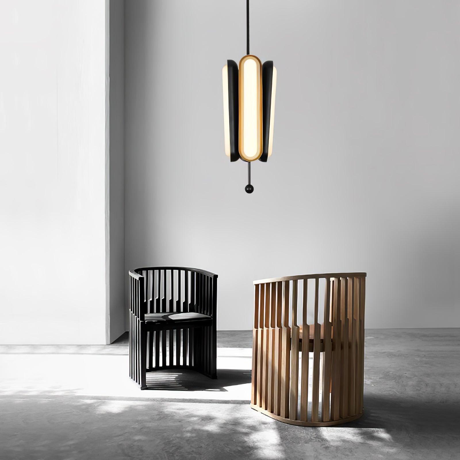 Lyvinaris Geometric Brass Linear Pendant Light - Lamp Outdoor