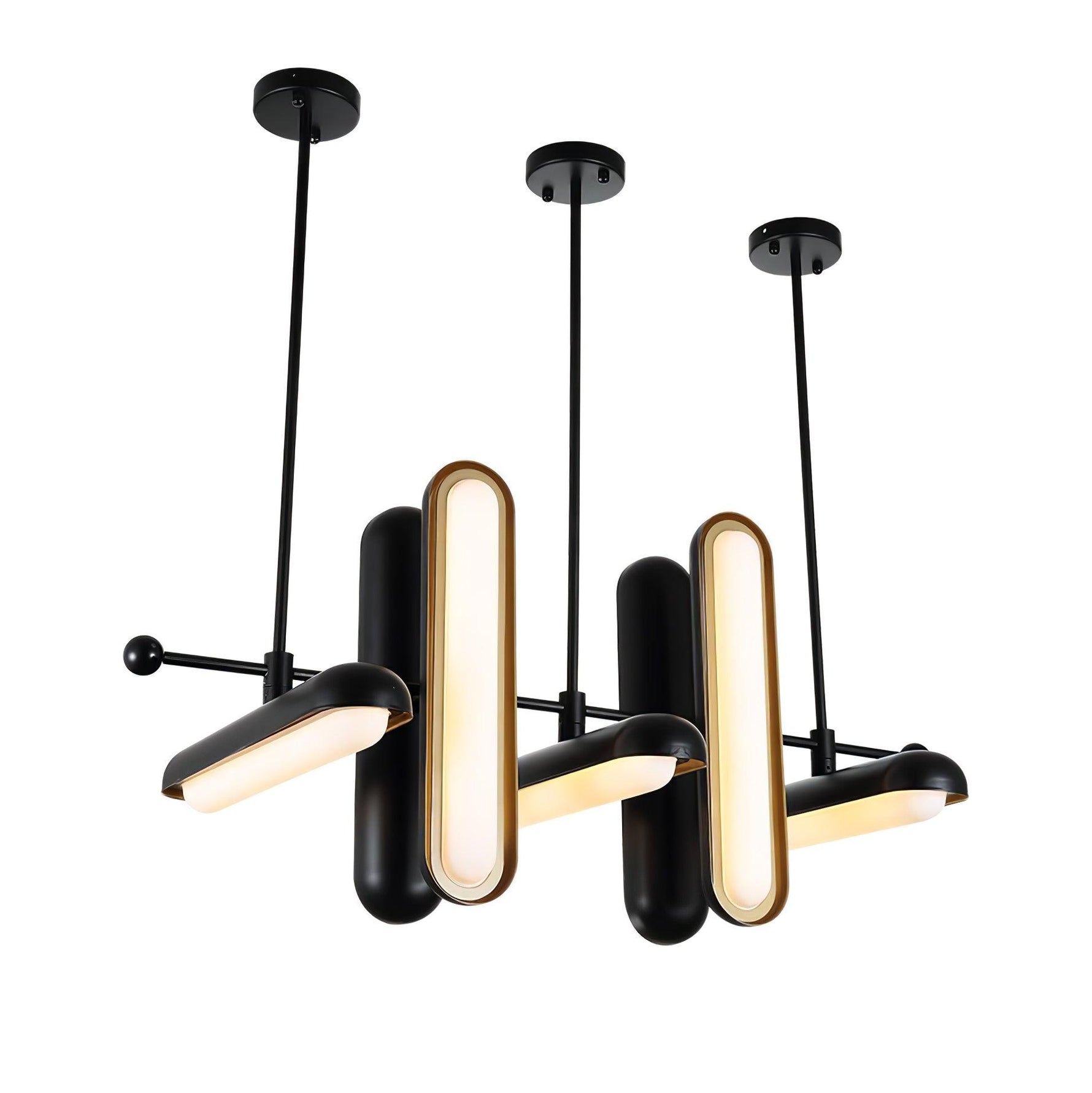 Lyvinaris Geometric Brass Linear Pendant Light - Lamp Outdoor
