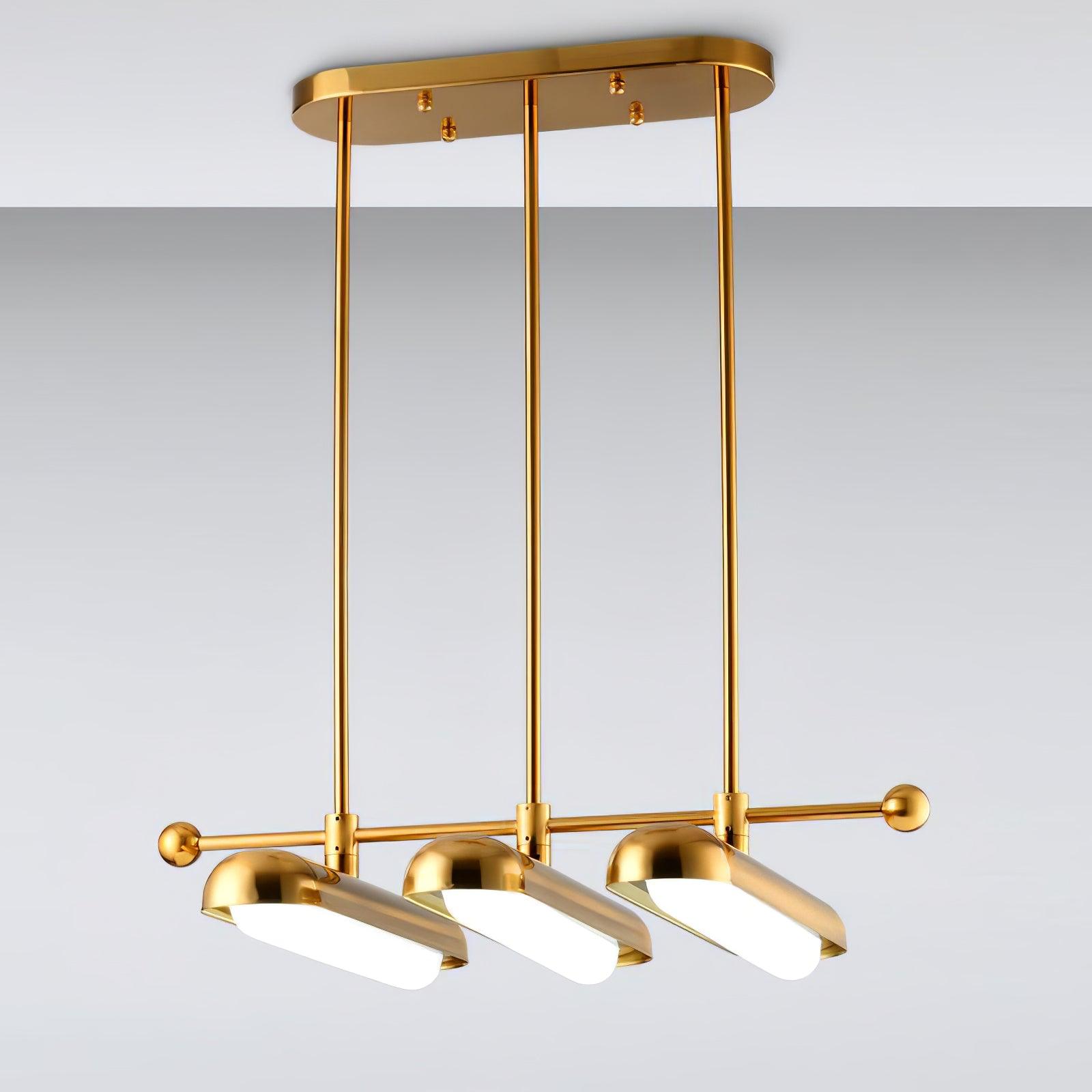Lyvinaris Geometric Brass Linear Pendant Light - Lamp Outdoor