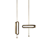 Lyvinaris Geometric Brass Linear Pendant Light - Lamp Outdoor