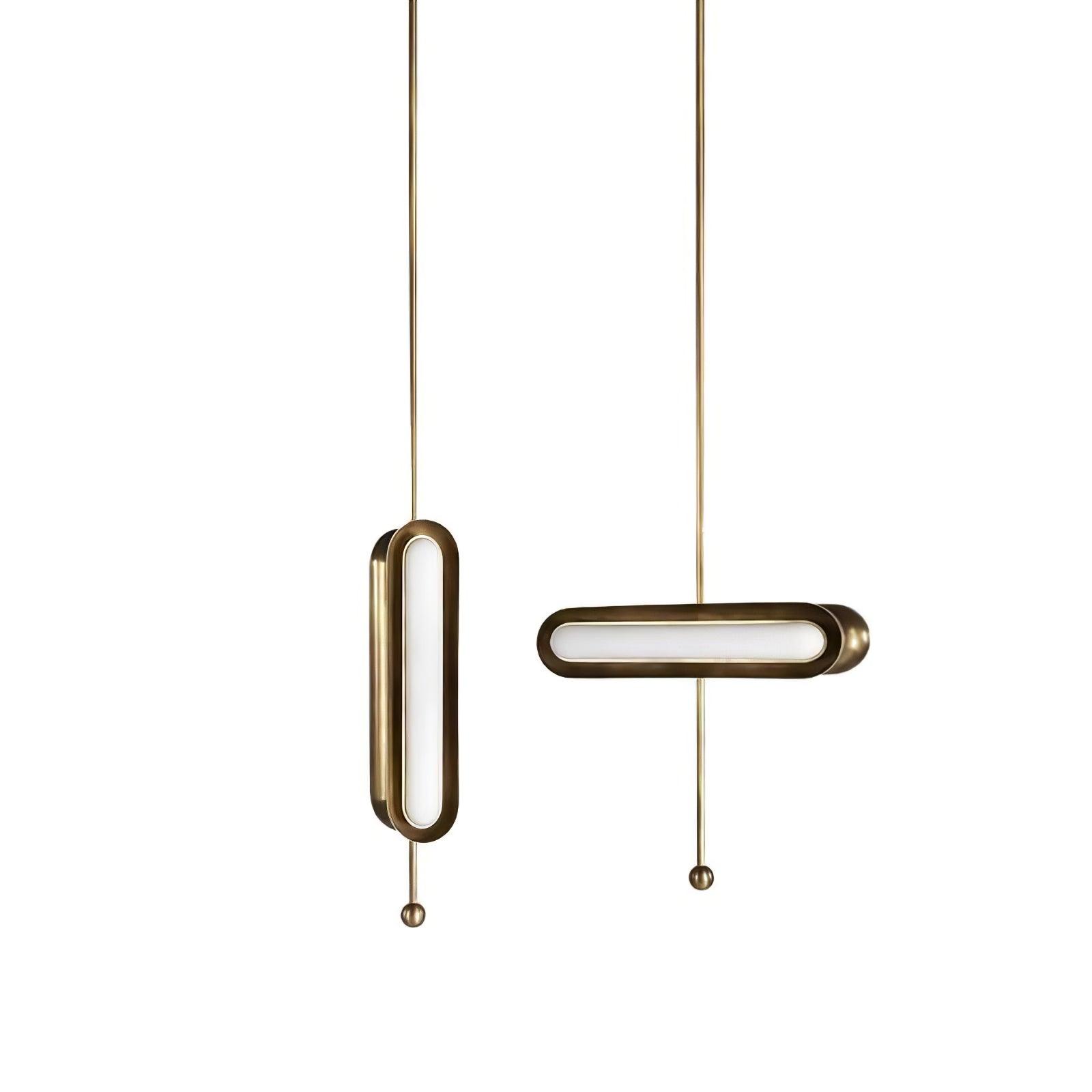 Lyvinaris Geometric Brass Linear Pendant Light - Lamp Outdoor