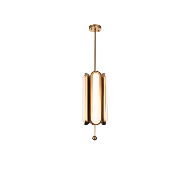 Lyvinaris Geometric Brass Linear Pendant Light - Lamp Outdoor