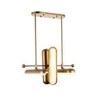 Lyvinaris Geometric Brass Linear Pendant Light - Lamp Outdoor