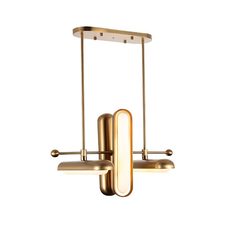 Lyvinaris Geometric Brass Linear Pendant Light - Lamp Outdoor