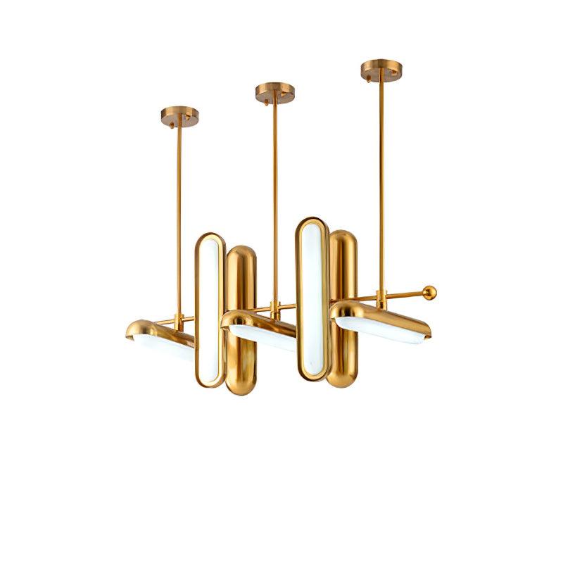 Lyvinaris Geometric Brass Linear Pendant Light - Lamp Outdoor