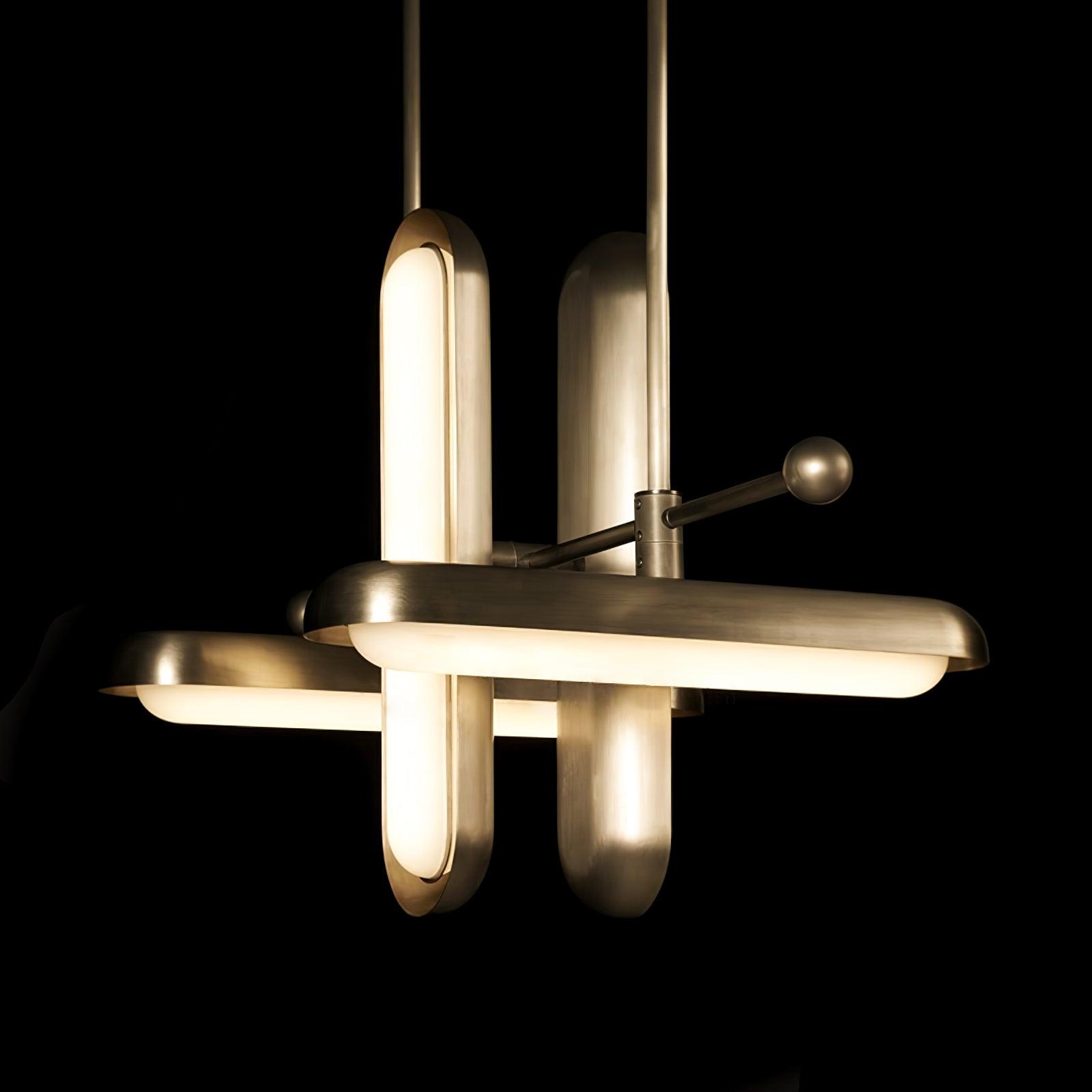 Lyvinaris Geometric Brass Linear Pendant Light - Lamp Outdoor