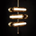 Lyvinaris Geometric Brass Linear Pendant Light - Lamp Outdoor