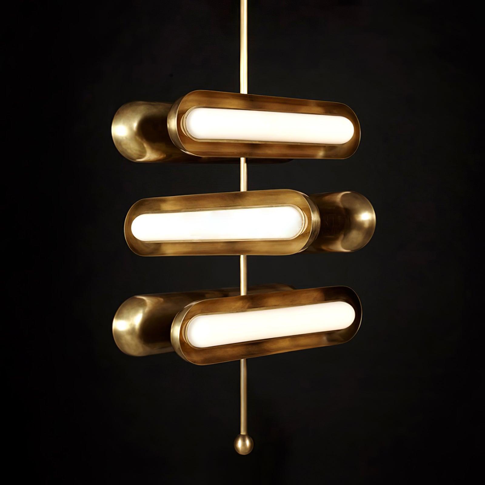Lyvinaris Geometric Brass Linear Pendant Light - Lamp Outdoor
