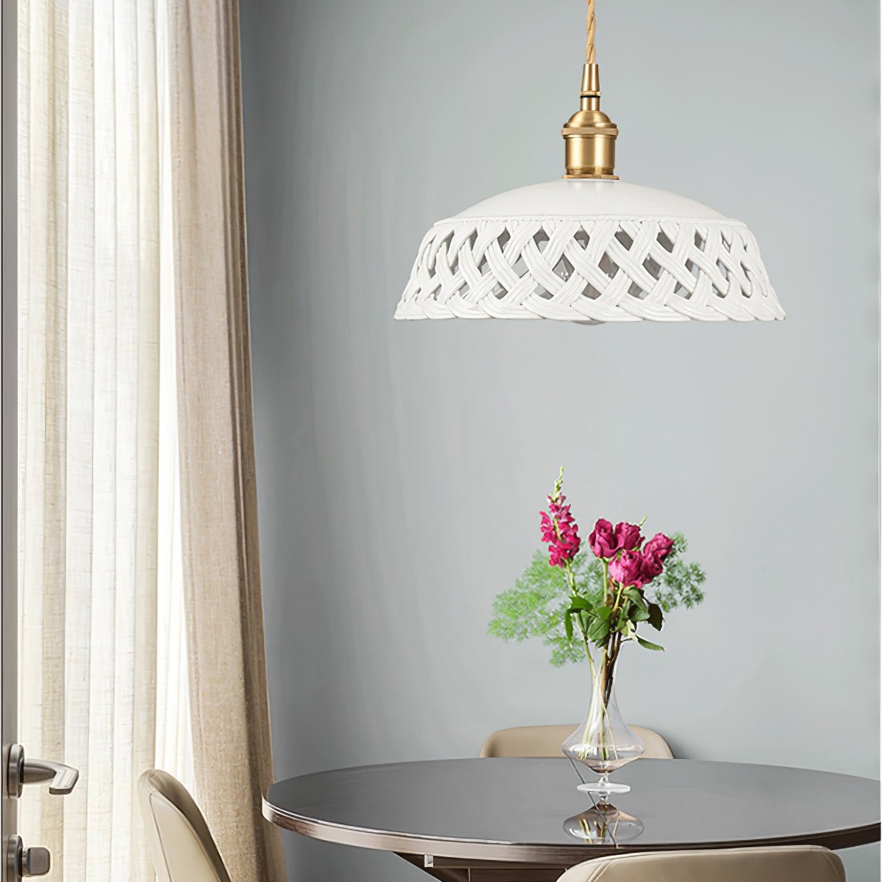 Openwork Ceramic Pendant Lamp - Lamp Outdoor