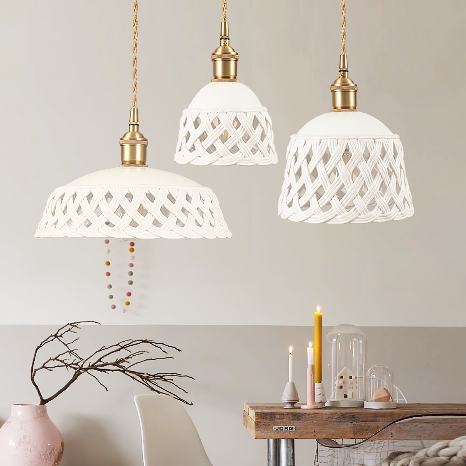 Openwork Ceramic Pendant Lamp - Lamp Outdoor