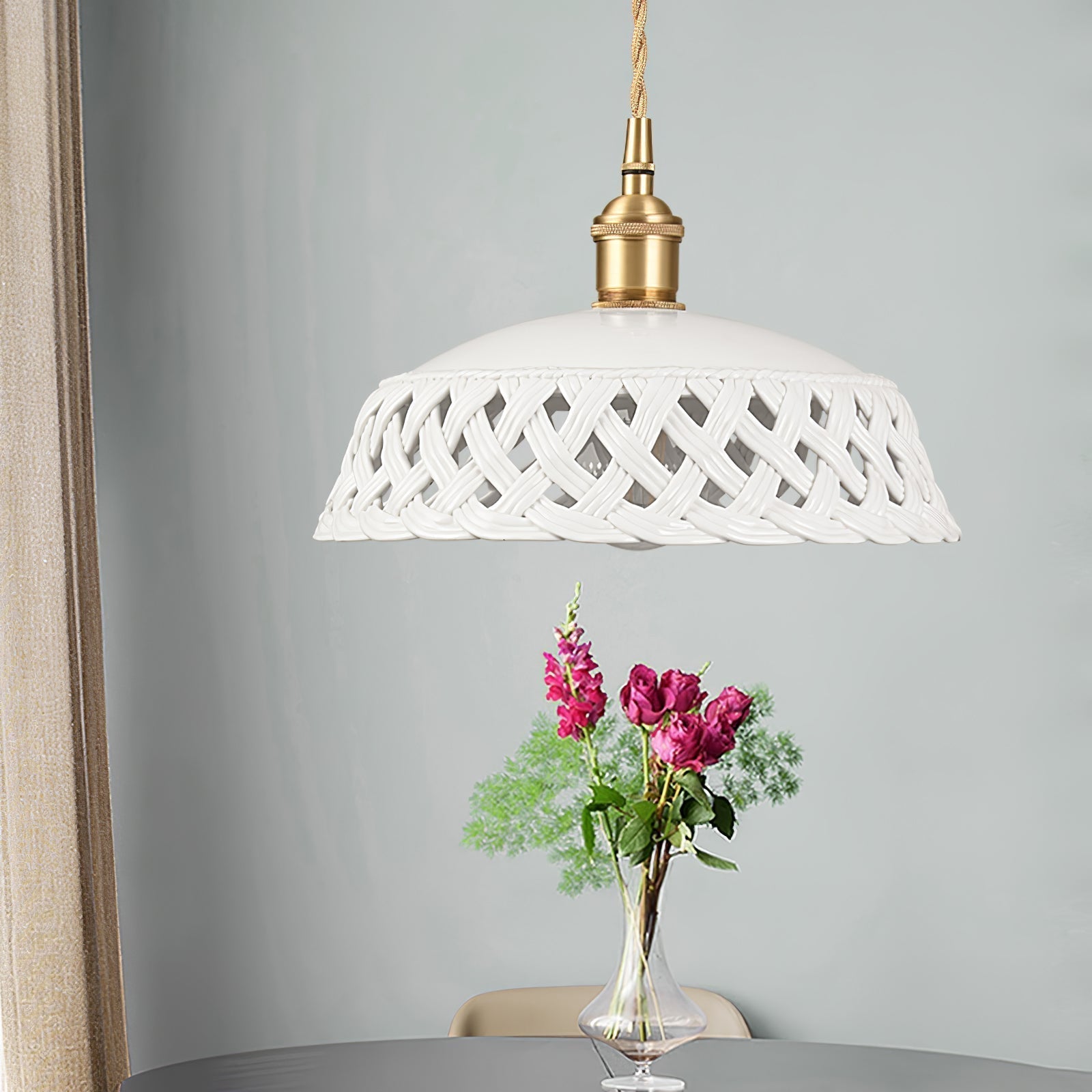 Openwork Ceramic Pendant Lamp - Lamp Outdoor
