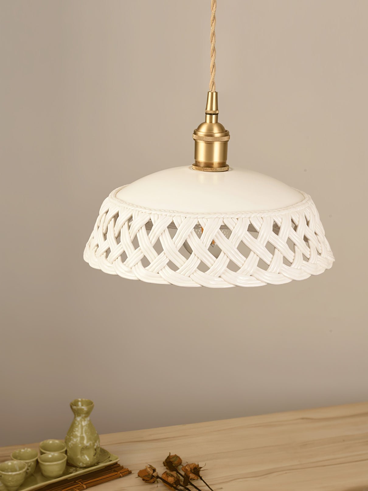 Openwork Ceramic Pendant Lamp - Lamp Outdoor