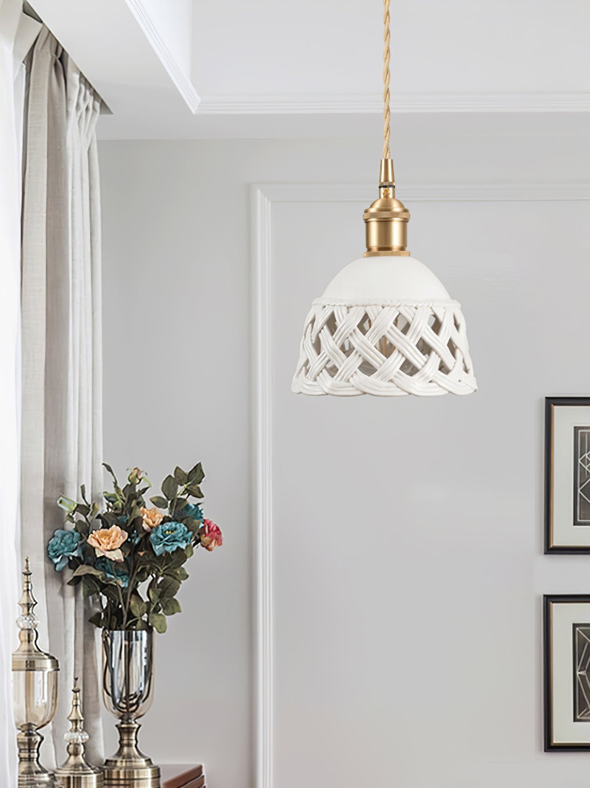 Openwork Ceramic Pendant Lamp - Lamp Outdoor