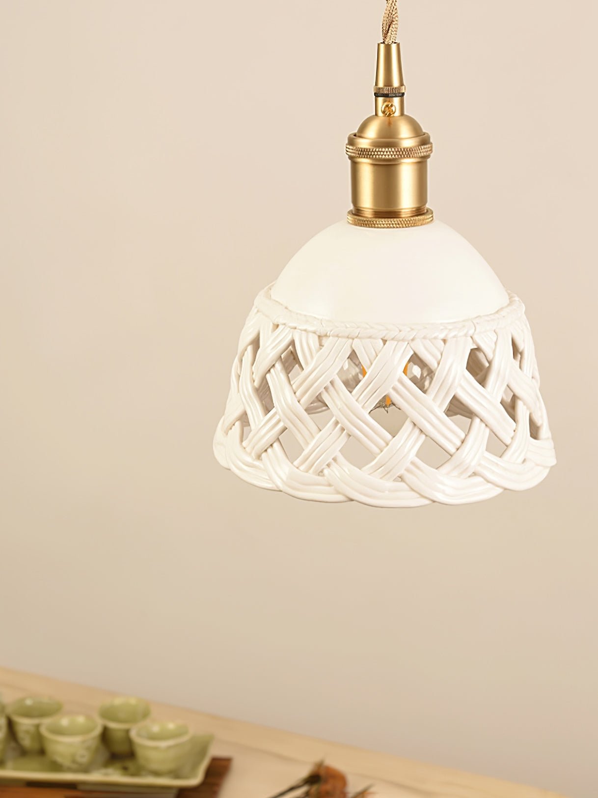 Openwork Ceramic Pendant Lamp - Lamp Outdoor