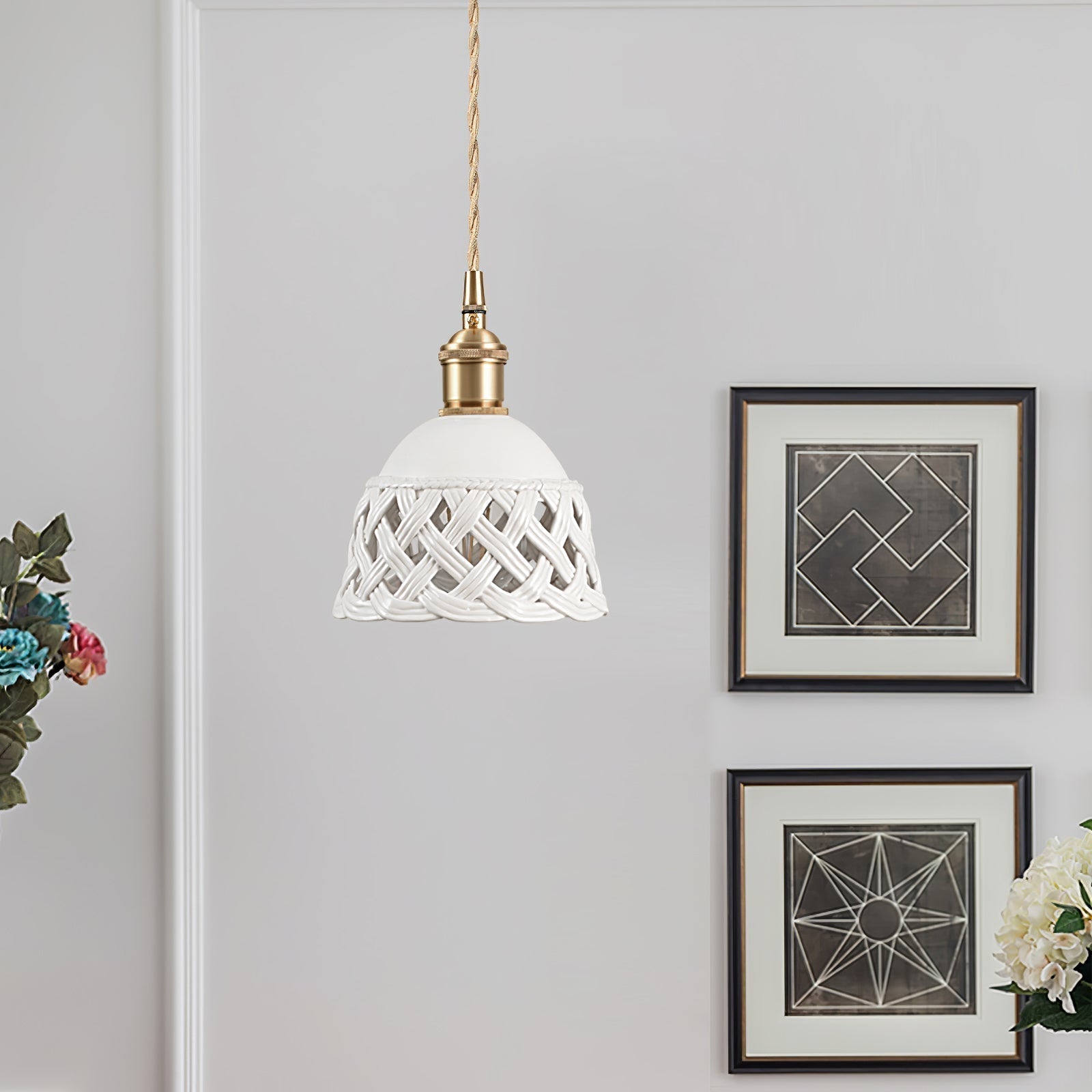 Openwork Ceramic Pendant Lamp - Lamp Outdoor