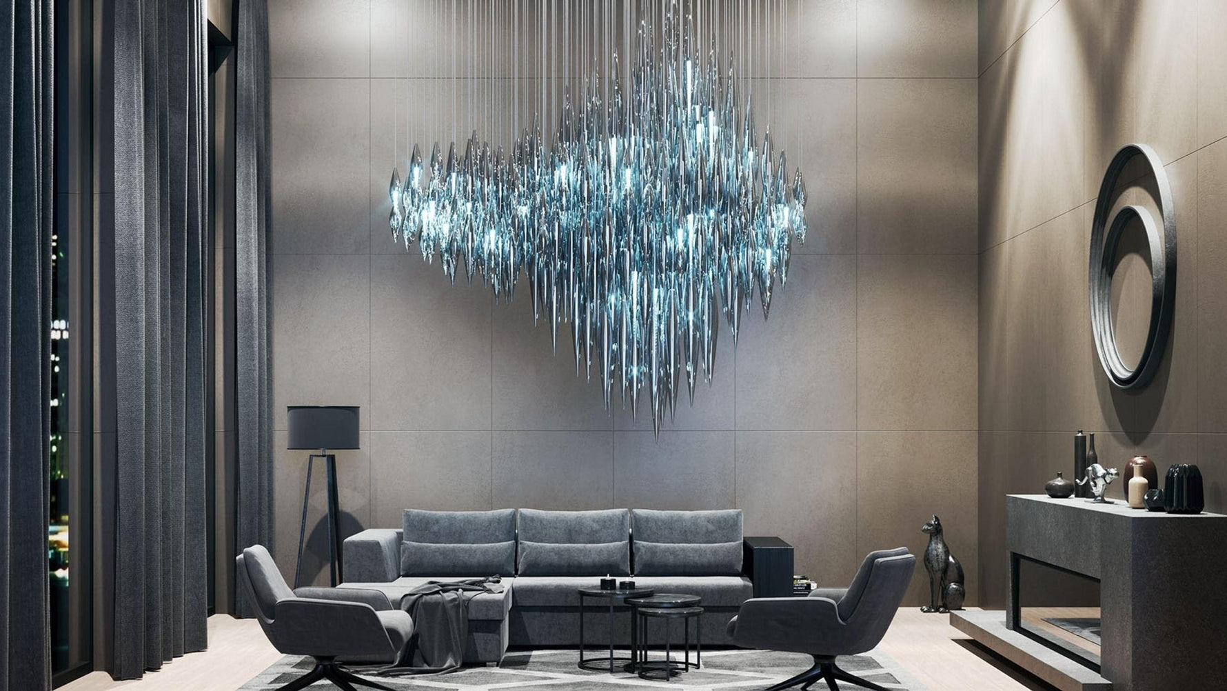 Oloren Prismatic Crystal Chandelier - Lamp Outdoor