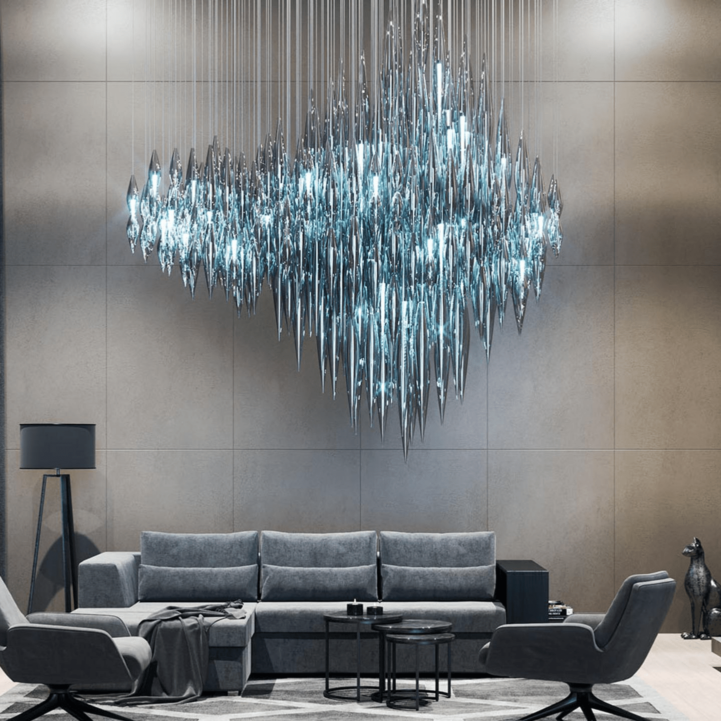 Oloren Prismatic Crystal Chandelier - Lamp Outdoor