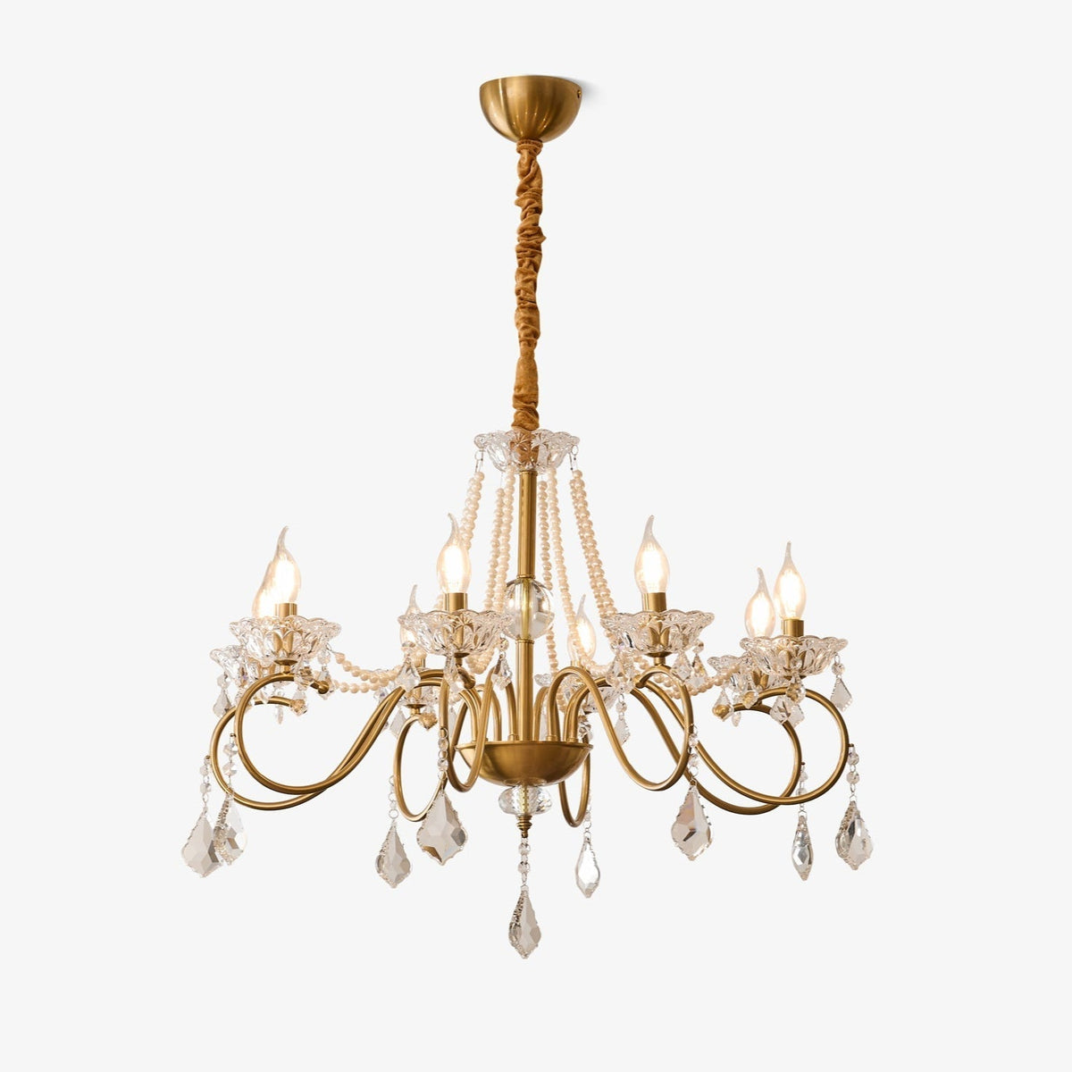 Opulent Pearl Crystal Chandelier - Lamp Outdoor