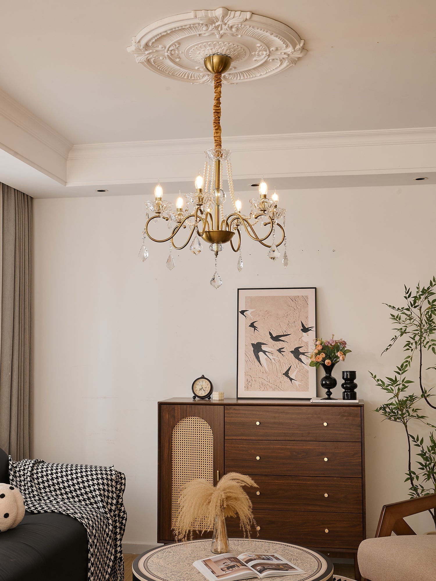 Opulent Pearl Crystal Chandelier - Lamp Outdoor