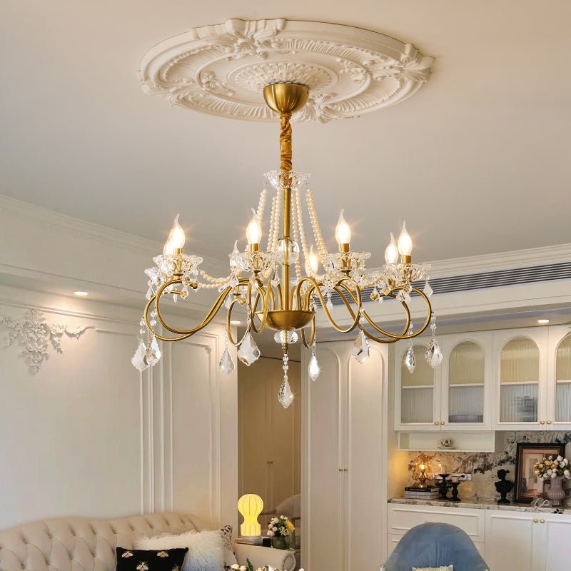 Opulent Pearl Crystal Chandelier - Lamp Outdoor