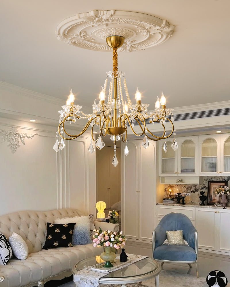 Opulent Pearl Crystal Chandelier - Lamp Outdoor