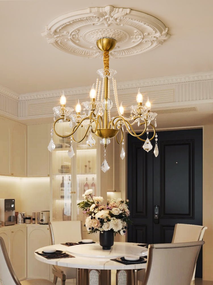 Opulent Pearl Crystal Chandelier - Lamp Outdoor
