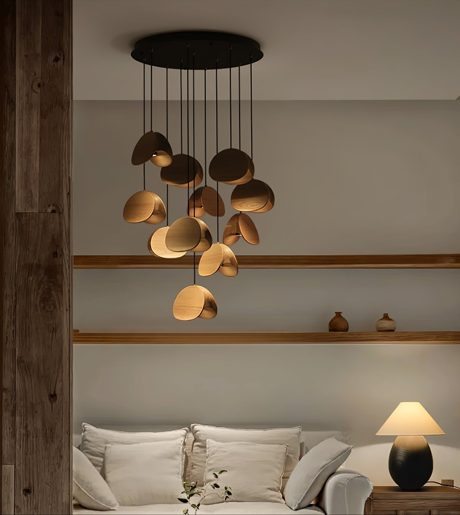 Tavro Minimalist Wood Pendant Light - Lamp Outdoor