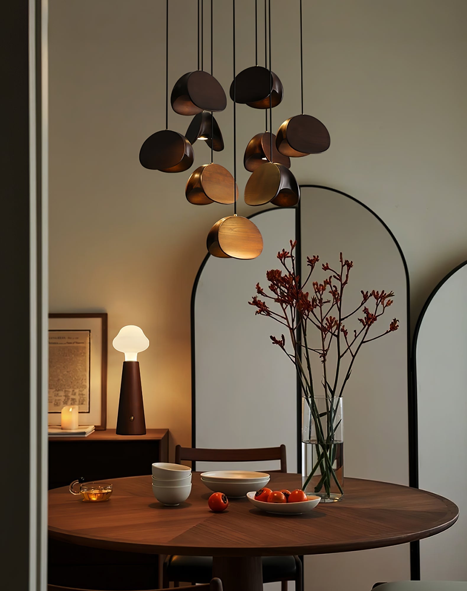 Tavro Minimalist Wood Pendant Light - Lamp Outdoor
