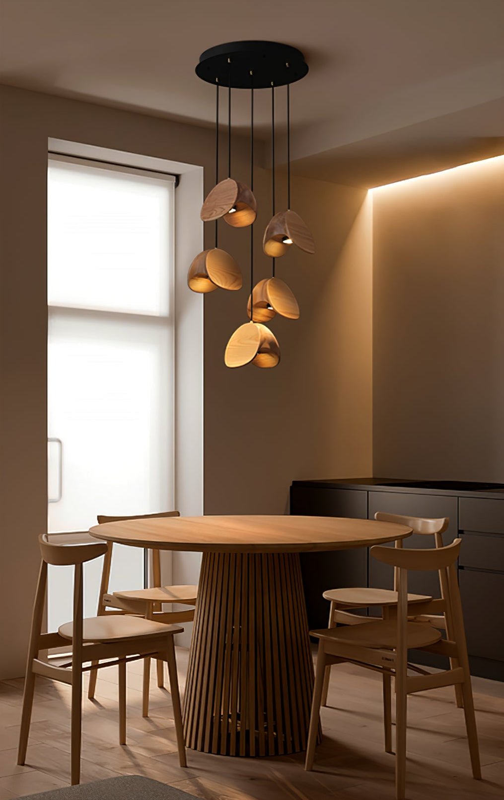 Tavro Minimalist Wood Pendant Light - Lamp Outdoor