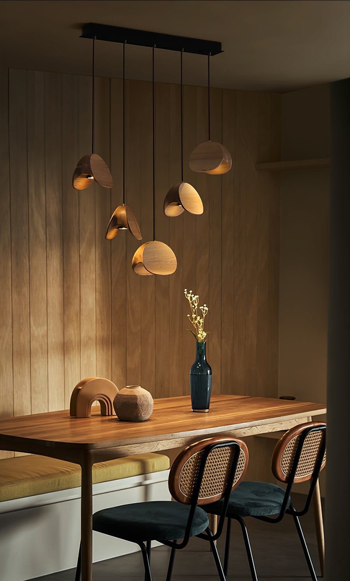 Tavro Minimalist Wood Pendant Light - Lamp Outdoor