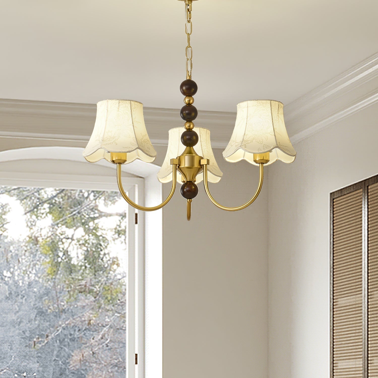 Orchid Chandelier Fabric Golden - Lamp Outdoor
