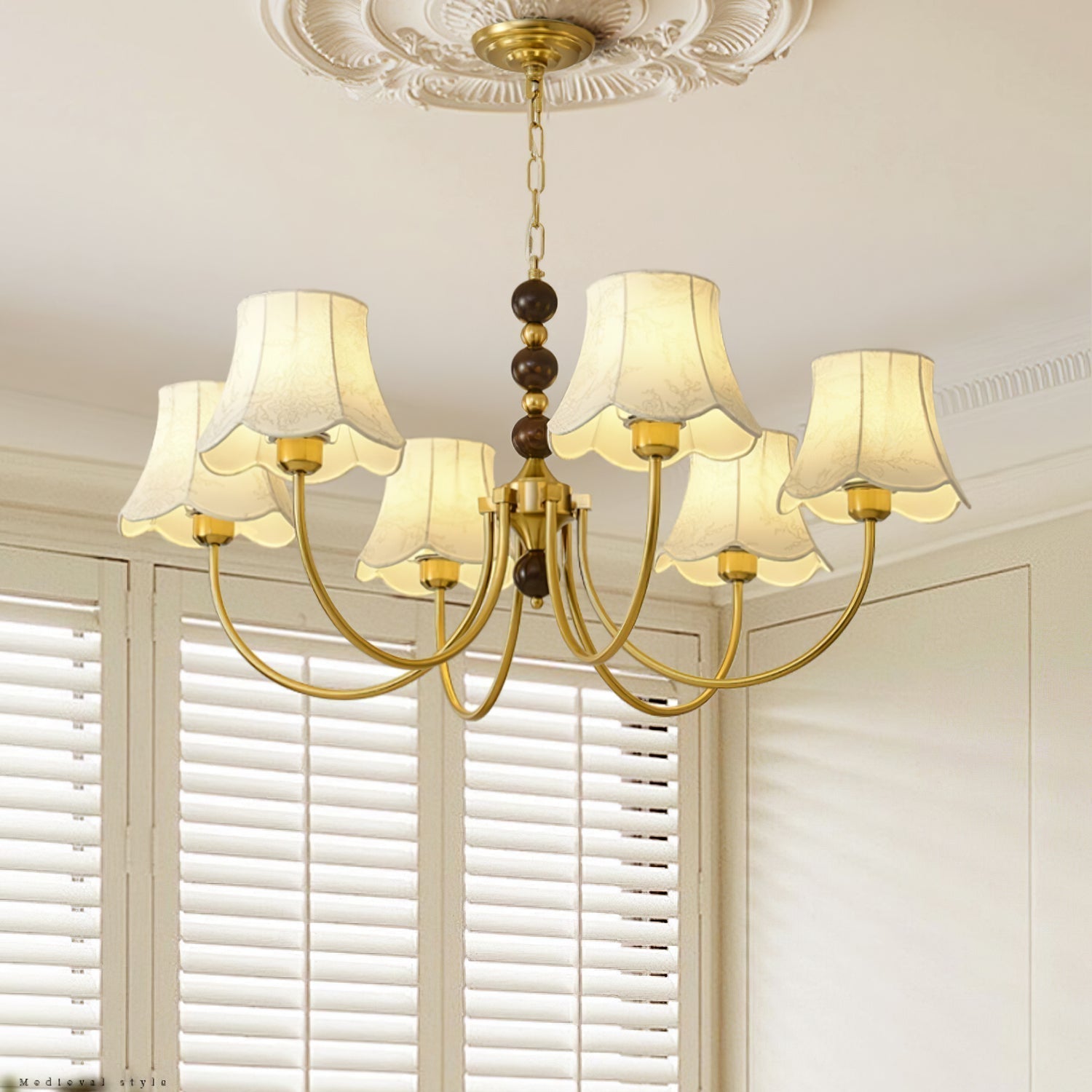 Orchid Chandelier Fabric Golden - Lamp Outdoor
