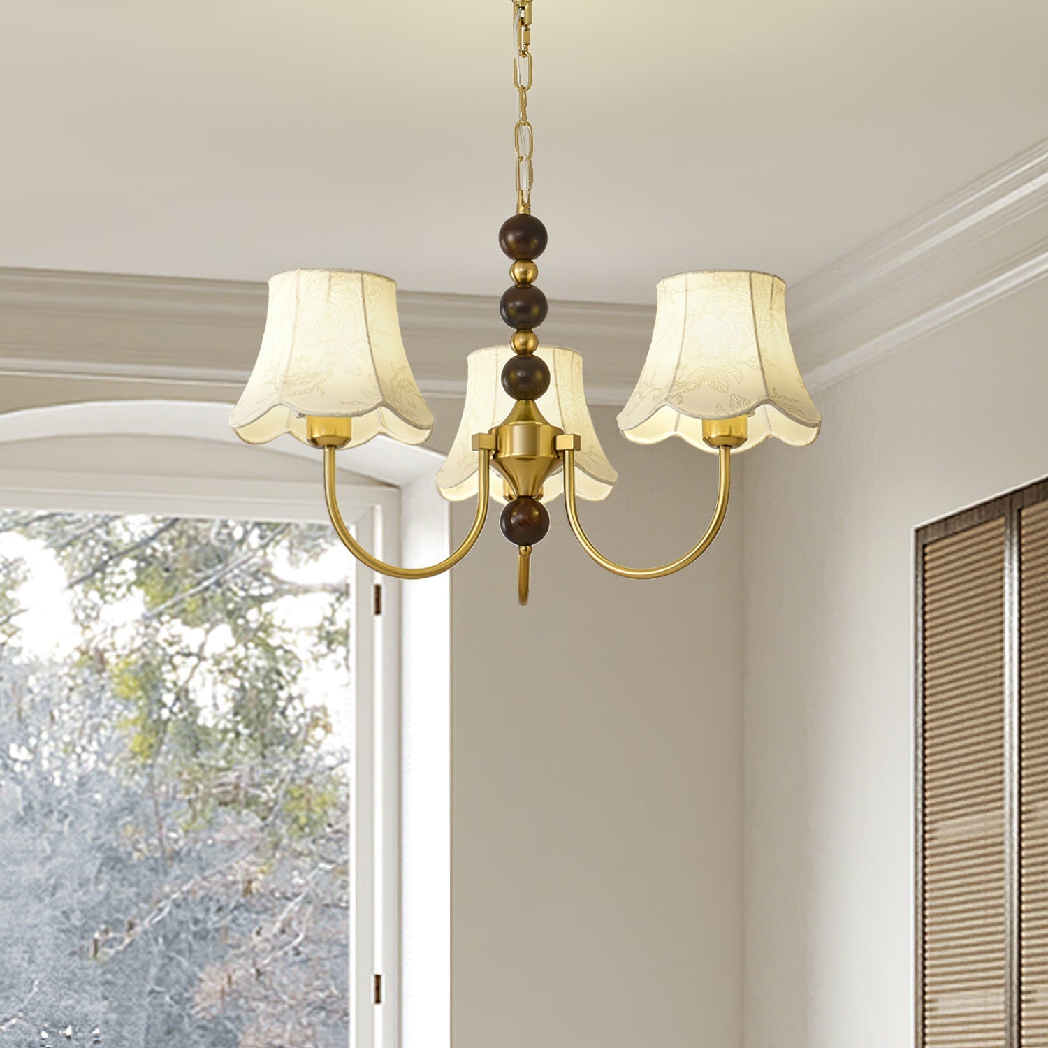 Orchid Chandelier Fabric Golden - Lamp Outdoor