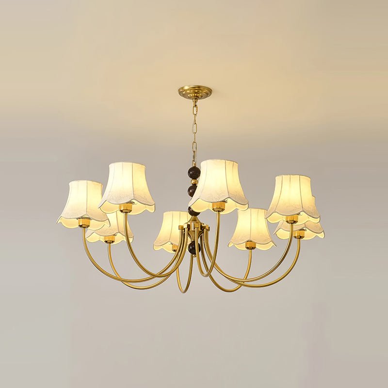 Orchid Chandelier Fabric Golden - Lamp Outdoor