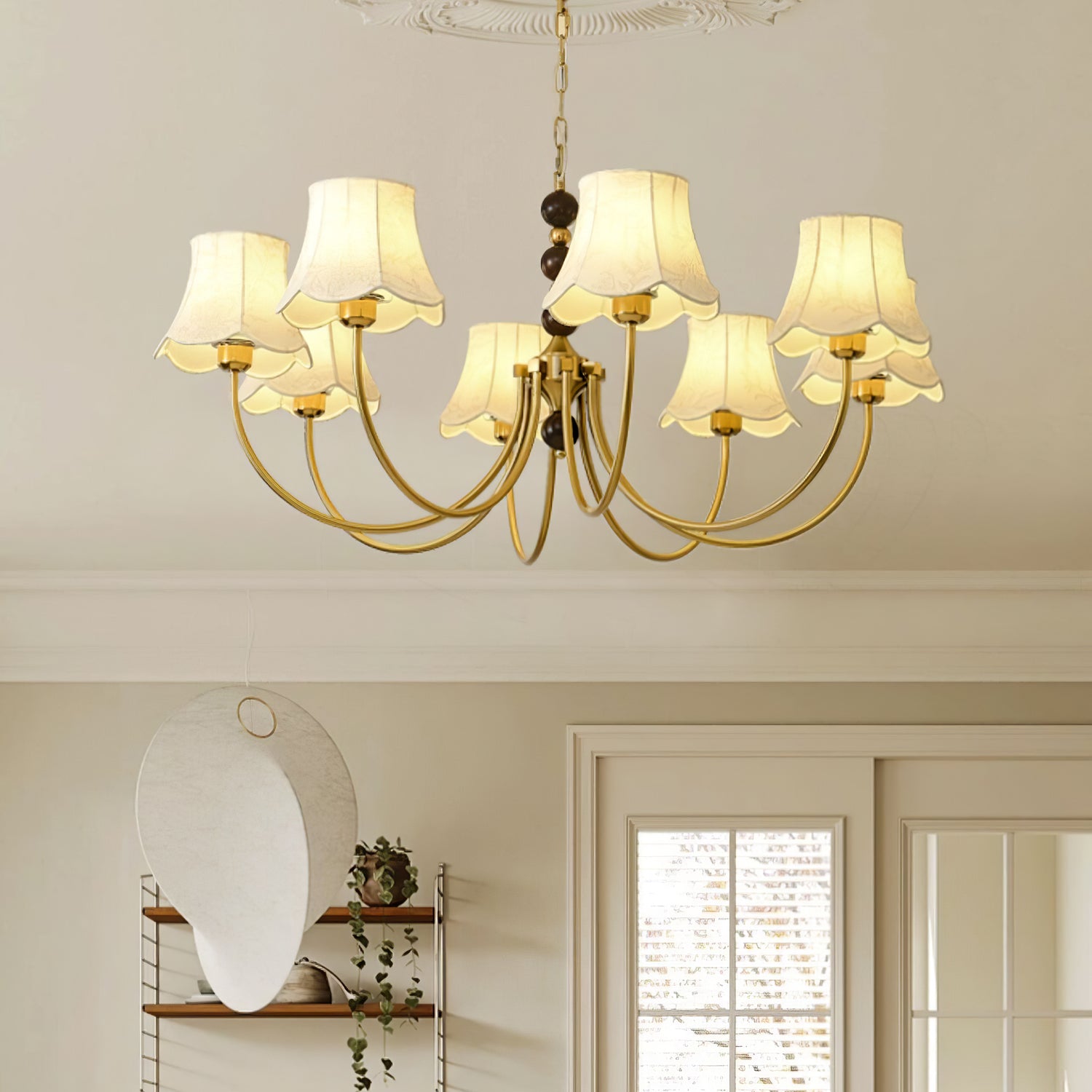 Orchid Chandelier Fabric Golden - Lamp Outdoor