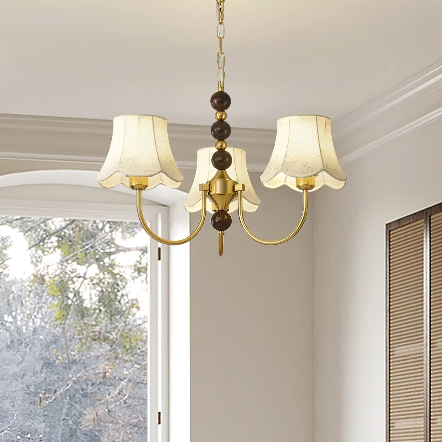 Orchid Chandelier Fabric Golden - Lamp Outdoor