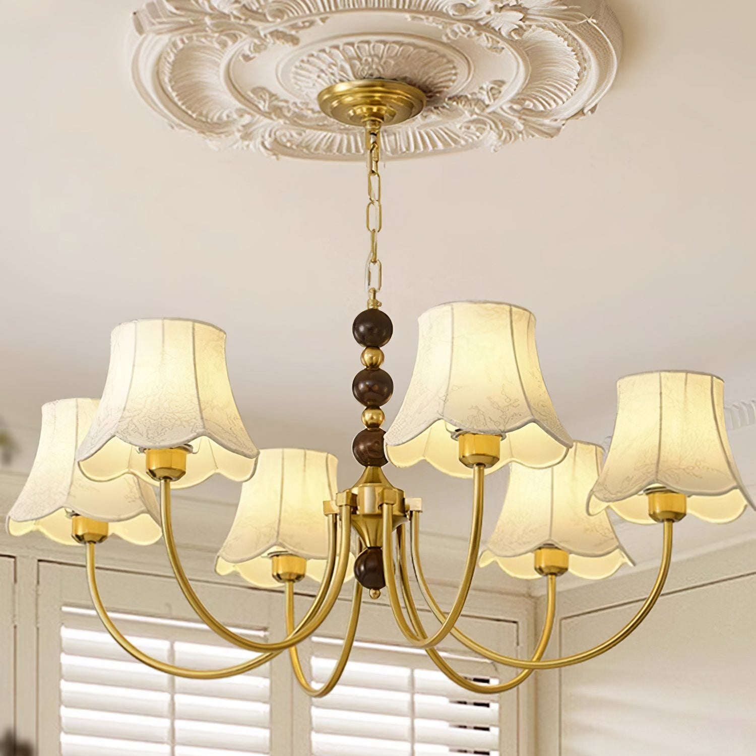 Orchid Chandelier Fabric Golden - Lamp Outdoor