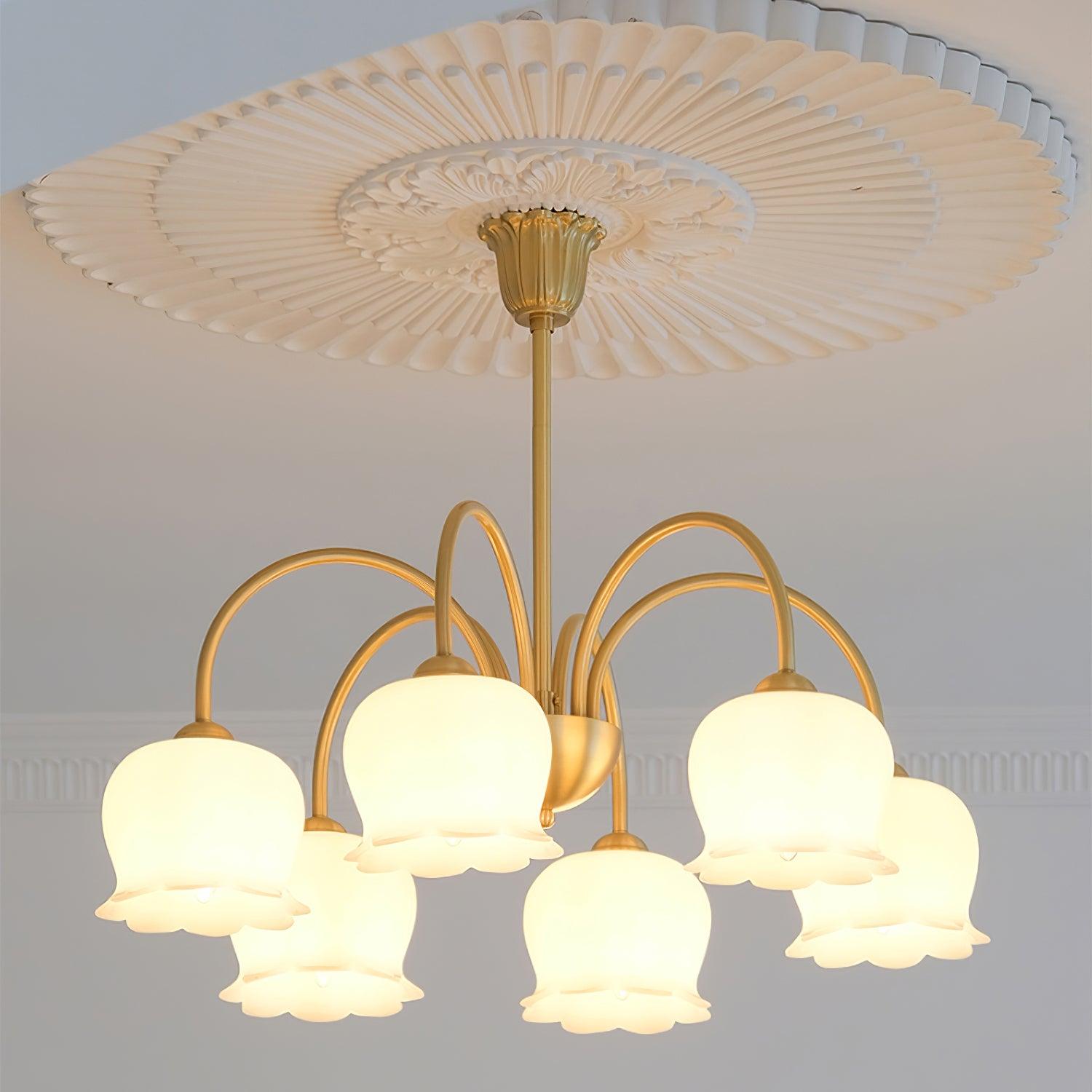 Orchids Brass Chandelier - Lamp Outdoor