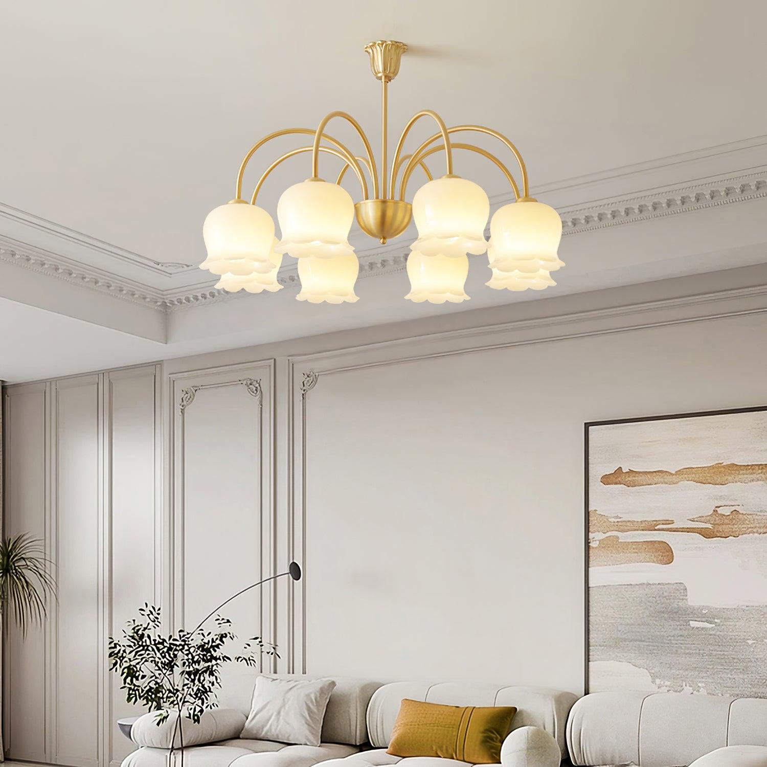 Orchids Brass Chandelier - Lamp Outdoor